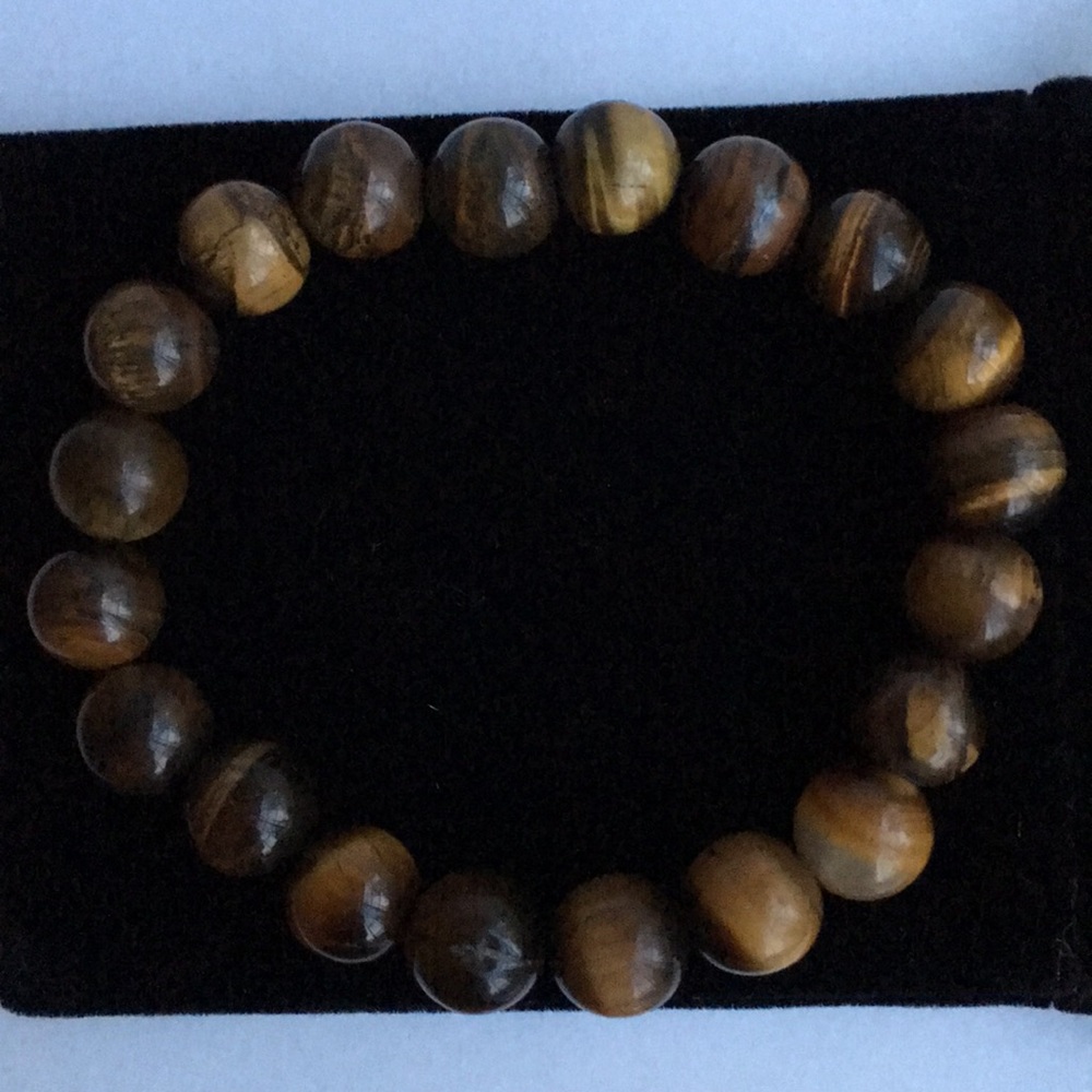 Semi Precious Tigereye Stretch Bracelet - Picture 4 of 6
